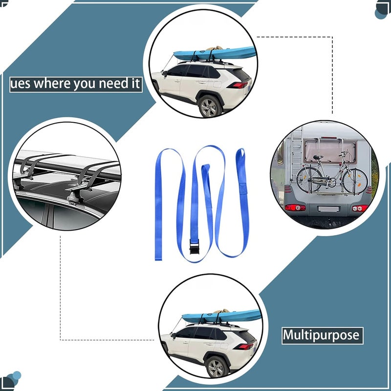 GAITWIN Car Roof Rack Loop Tie Down Straps - Short Cam Buckle Crossbars for Kayak, Surfboard, Paddle Board, Surf Rack Lashing Straps for Longboard, Bodyboard, Truck, Dock, Boat, Trailer, ATV, Dirt Bike, Canoe - Image 5